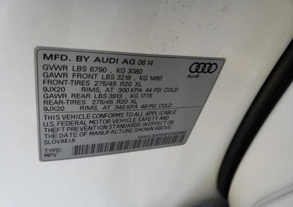 Audi Q7 cena 59000 przebieg: 158221, rok produkcji 2014 z Kielce małe 79